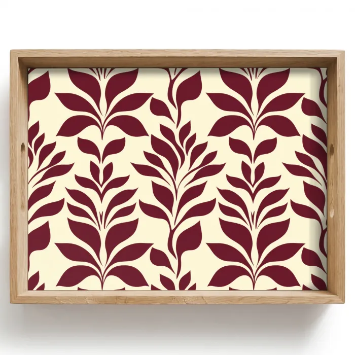 Abstract - Bladeren - Burgundy Dienblad Rechthoek middel 911 -z3d_shopping