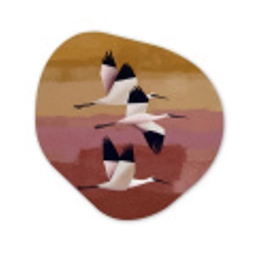 Vogels - Snavel - Abstract Wandcirkel Organisch Aluminium middel -3d