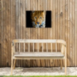 Luipaard - Dieren - Portret - Wilde dieren - Zwart Tuinposter op houten frame 2 cm dik klein -sfeer4