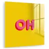 Geel - Roze - Oh - 3D plexiglas 5mm klein -zzzproduct_nieuw