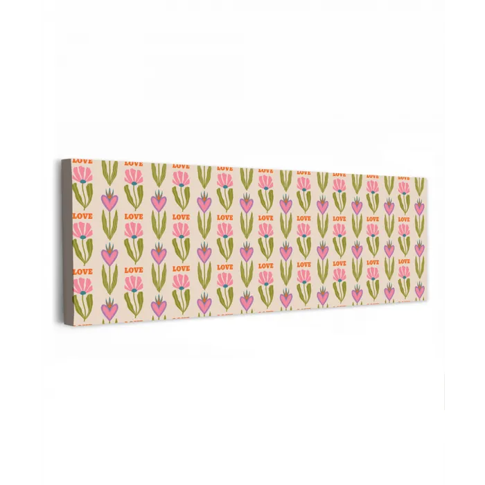 Love - Patroon - Bloemen - Hartjes canvas 2cm klein 828 -z3d