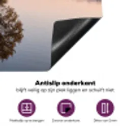 Bomen - Reflectie - Water - Zonsopgang - Serene Inductie beschermer vinyl 3mm middel -zzzzzzz-cc-onderkant