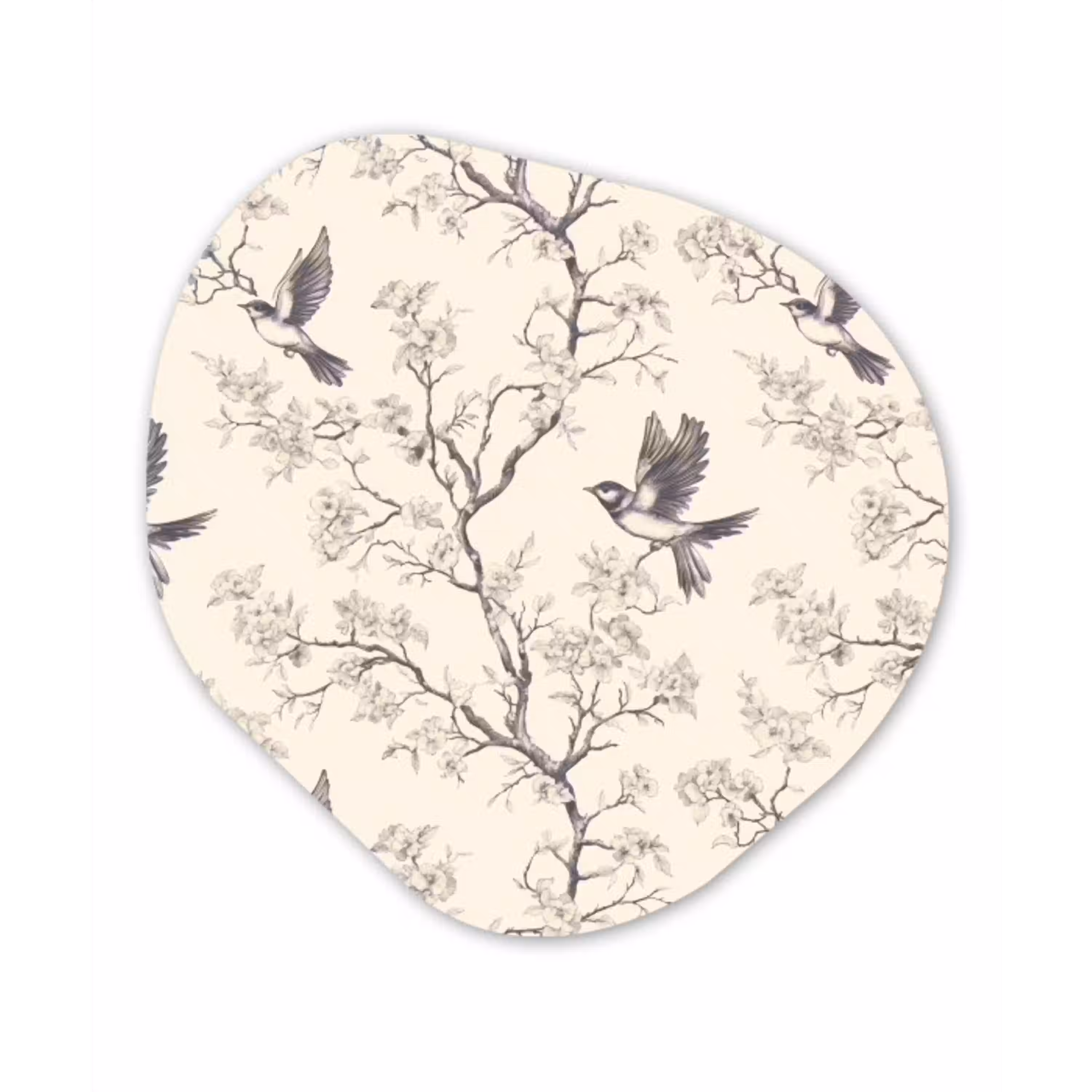 Takken - Vogels - Beige Wandcirkel Organisch Aluminium middel 851 -3d