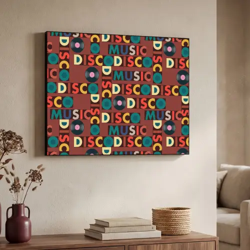 Bruin - Retro - Disco - Patroon Textielframe - compleet frame klein 947 -sfeer3