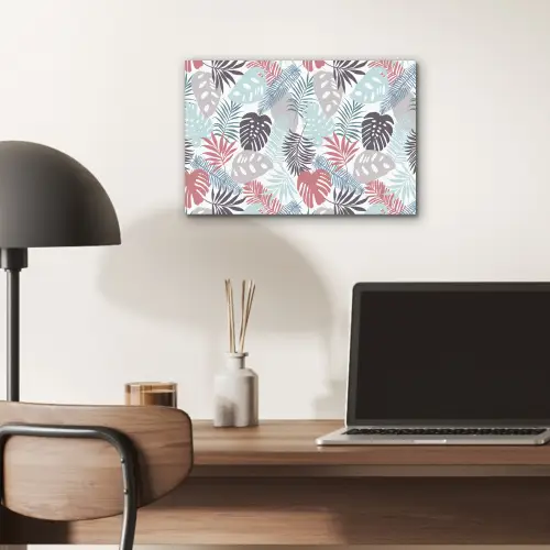 Bladeren - Tropical - Pastel - Jungle aluminium wit klein -sfeer5