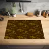 Bruin - Bloemen - Goud Inductie beschermer vinyl 3mm klein 276 -sfeer5