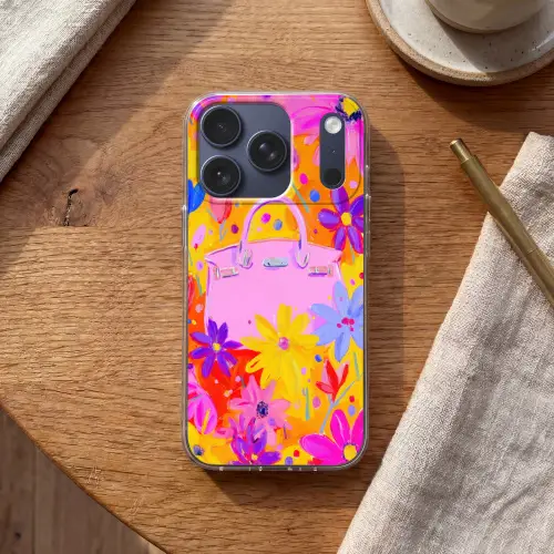 Tas - Roze - Bloemen Telefoonhoesje iPhone 17 Pro klein -sfeer1