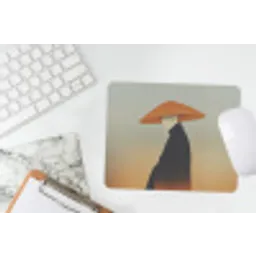 Minimalistisch - Silhouet - Oranje muismat rubber klein -witbureau