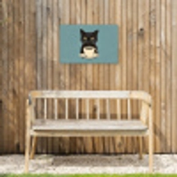 Kat - Zwart - Koffie - Minimalistisch Tuinposter op houten frame 2 cm dik klein -sfeer4