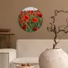 Bloemen - Klaprozen - Natuur - Rood Wandcirkel kunststof plaat 5mm dik klein -sfeer1