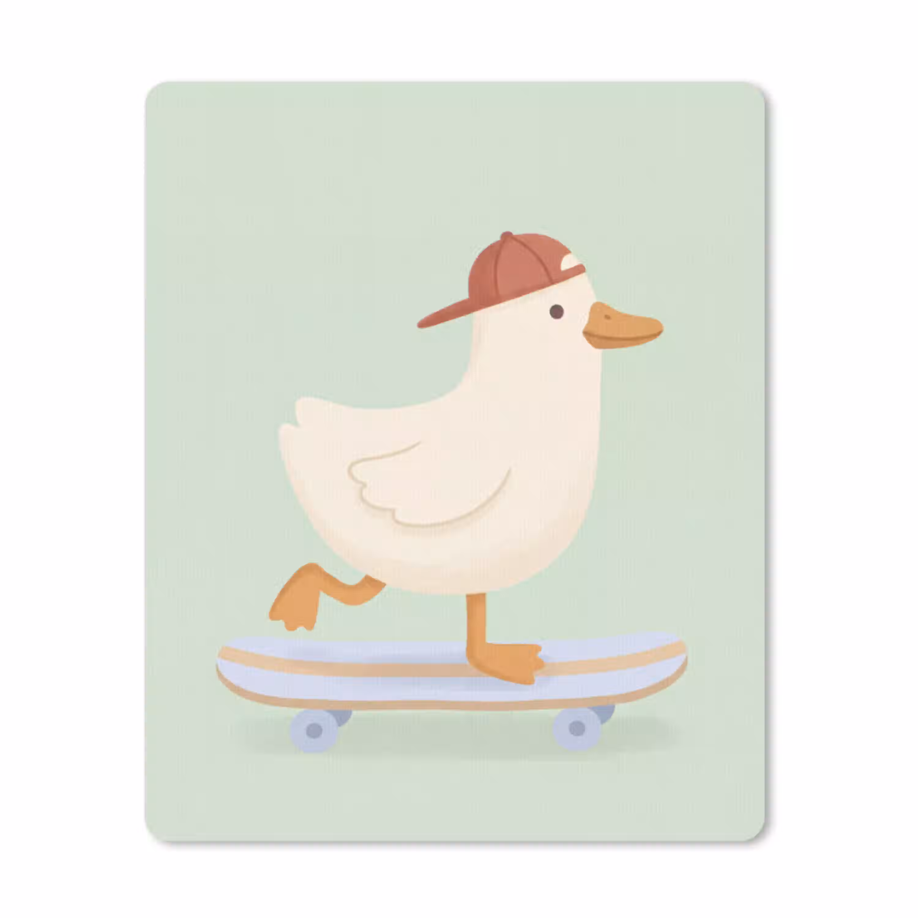 Vogel - Skateboard - Dieren - Cartoon - Speels muismat rubber klein -3d