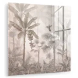Jungle - Banenboom - Kolibrie - Beige plexiglas 5mm klein -zzzproduct_nieuw