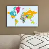 Wereldkaart - Kleuren - Letters - Kinderen - Jongens - Meisjes canvas 2cm klein -sfeer3
