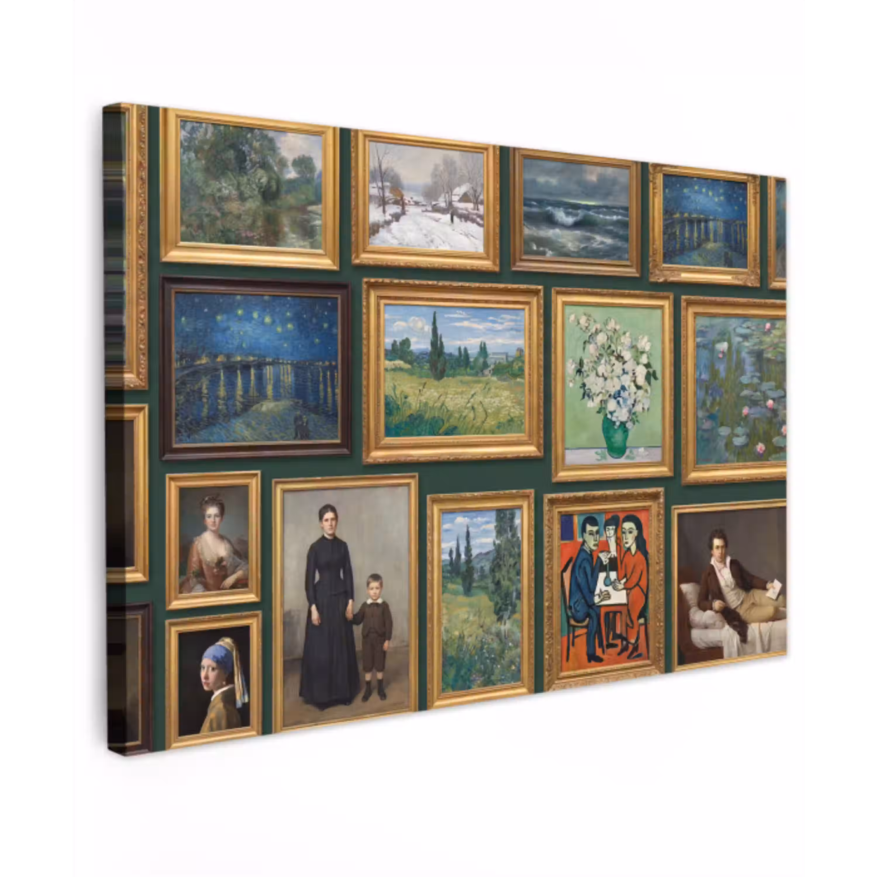 Kunst - Schilderijen - Collectie - Klassiek - Groen canvas 2cm klein -z3d