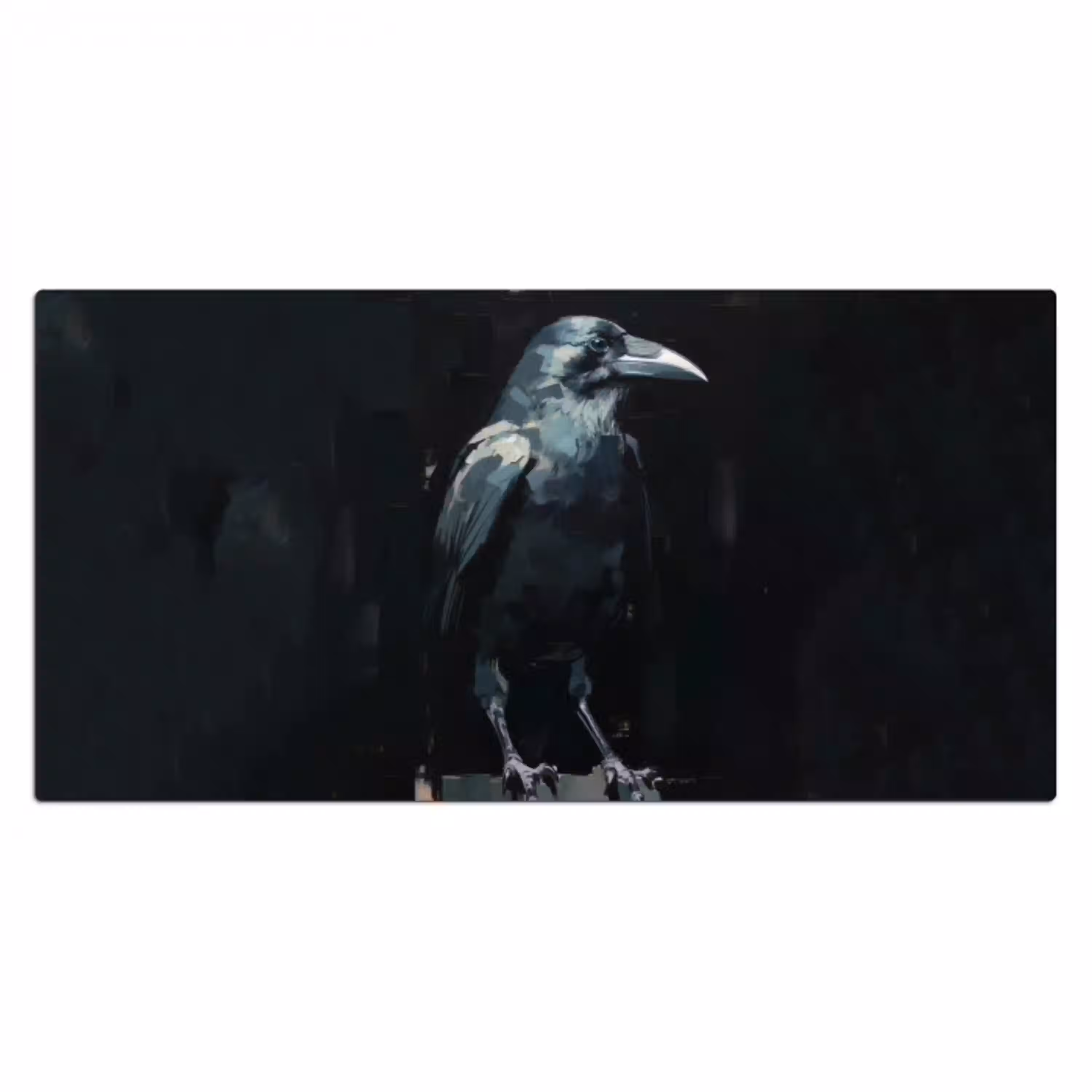 Raaf - Vogels - Zwart Muismat XXL klein -3d_leeg