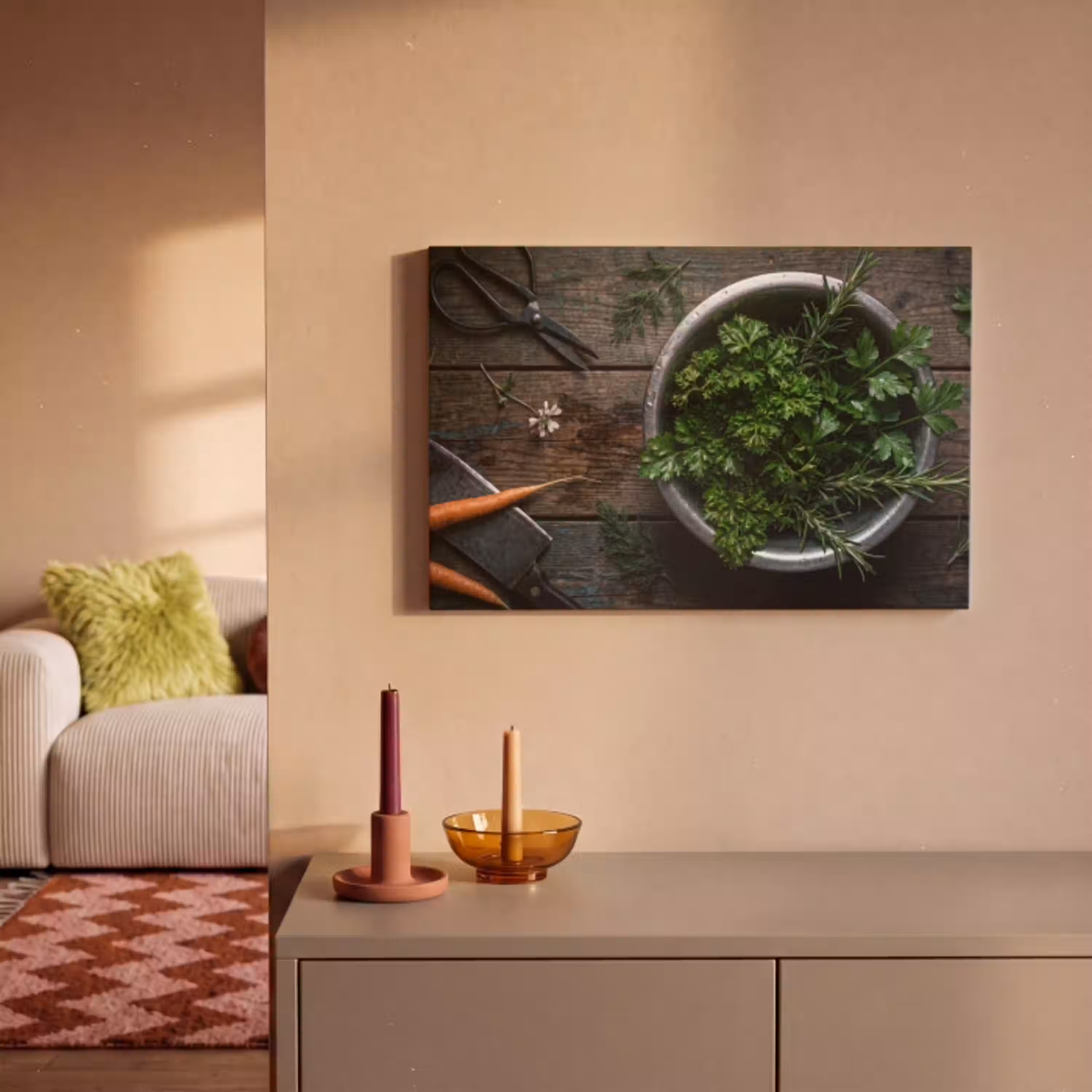Groenten - Hout - Eten canvas 2cm klein -sfeer1