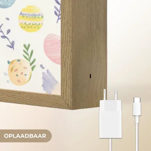 Patroon - Kip - Paaseieren Light Box met batterij (Wandlamp) middel -USP_websiteoplaadbaarNL