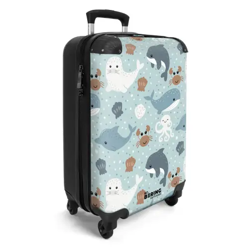Zee dieren patroon kleurrijk NBS - Handbagage koffer - Kinderen Unisex middel -productfoto_3d