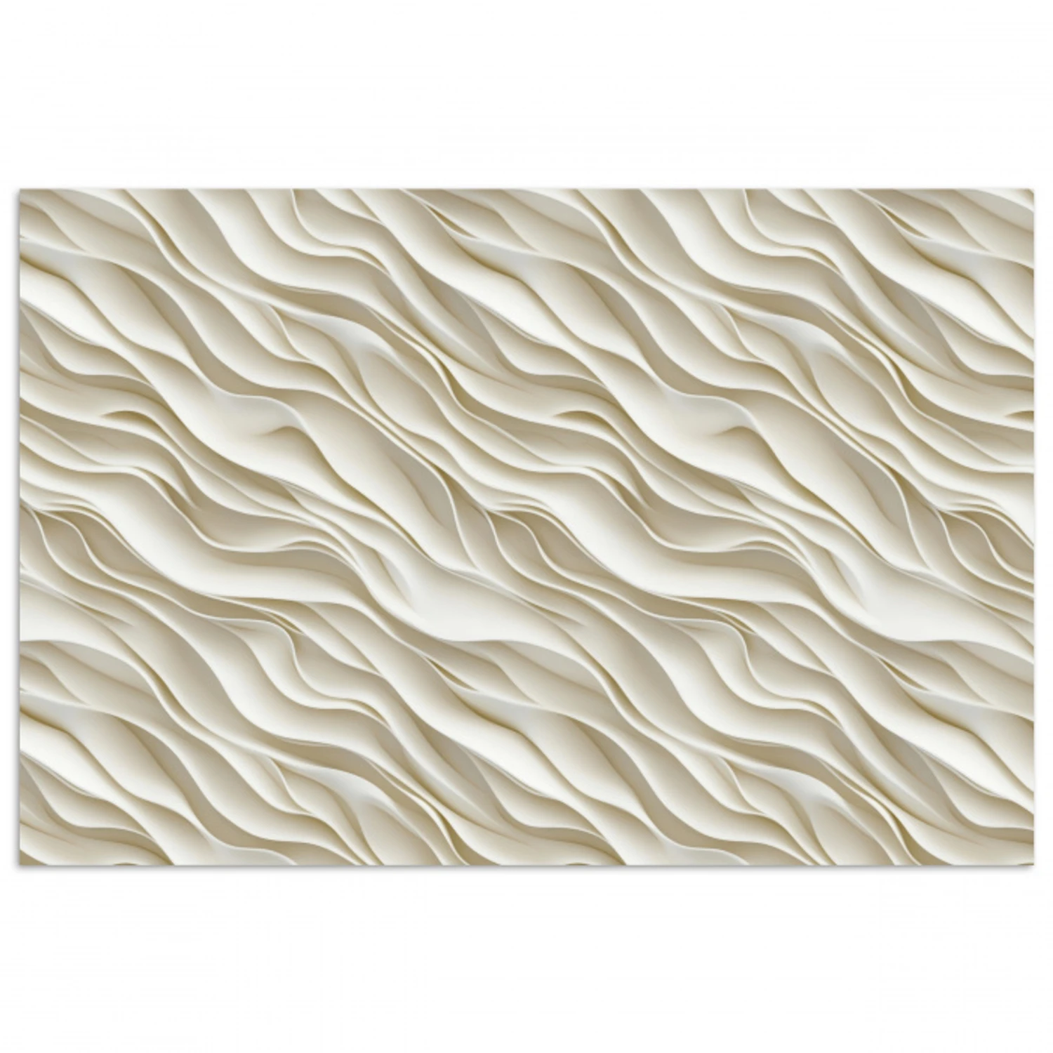 Golven - Wit - Minimalistisch poster papier klein 62 -3d