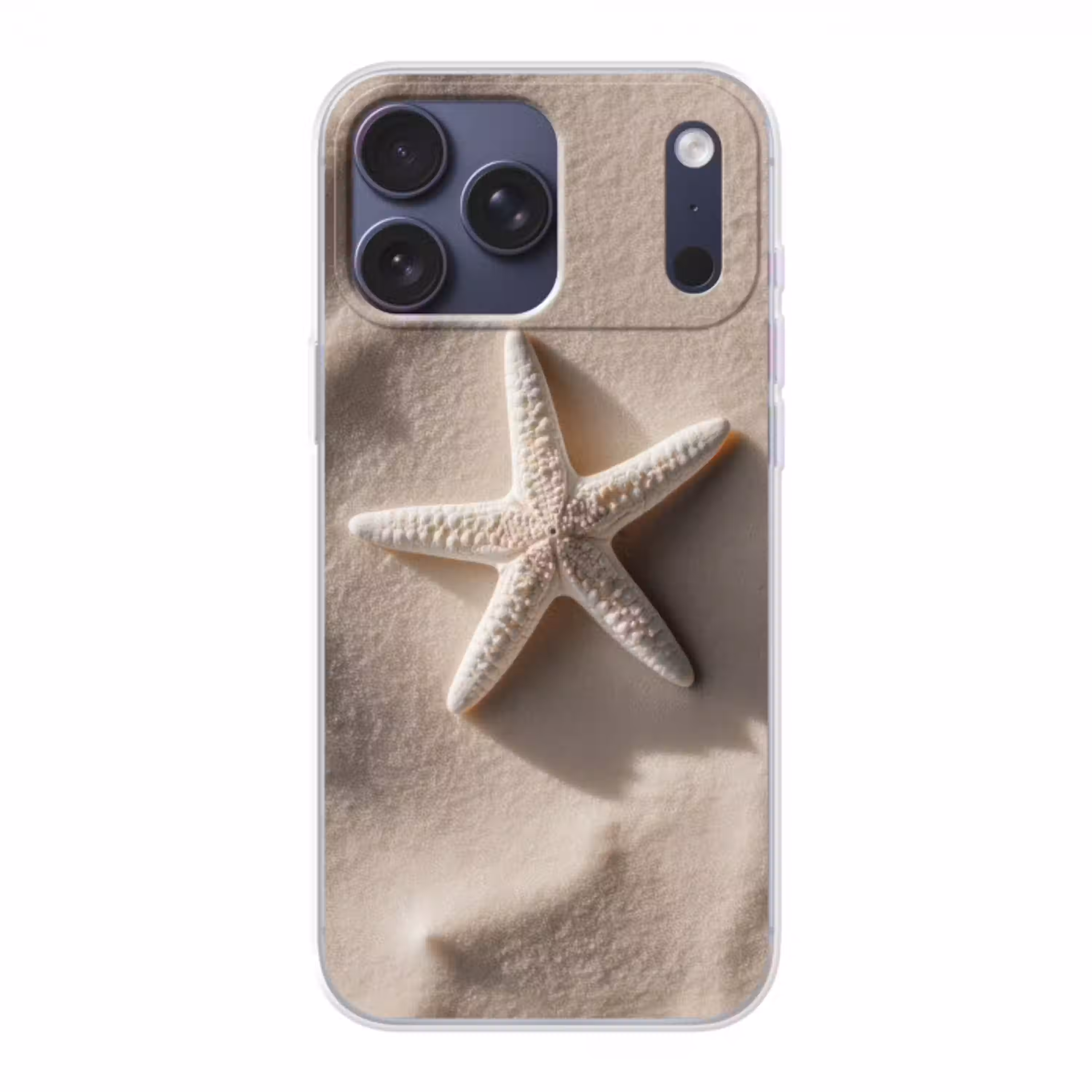Strand - Zeester - Zand - Beige Telefoonhoesje iPhone 17 Pro Max klein -3d