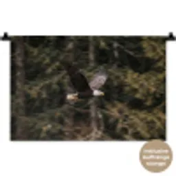 Zeearend - Vliegen - Bos - Natuur Wandkleed katoen klein -t3d_DE