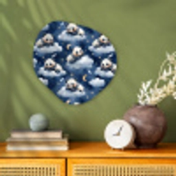 Panda's - Slapen - Blauw Wandcirkel Organisch Forex 3mm klein 629 -sfeer2