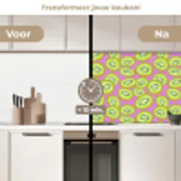 Kiwi - Speels - Groen keuken achterwand 2 middel 871 -voor-na2_NL