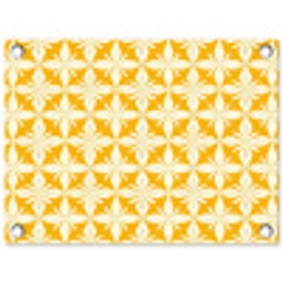 Patroon - Retro - Geel tuinposter los doek klein 239 -3d