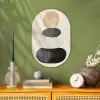 Japandi - Wabi sabi - Beige Wandcirkel Ovaal Forex klein -sfeer2