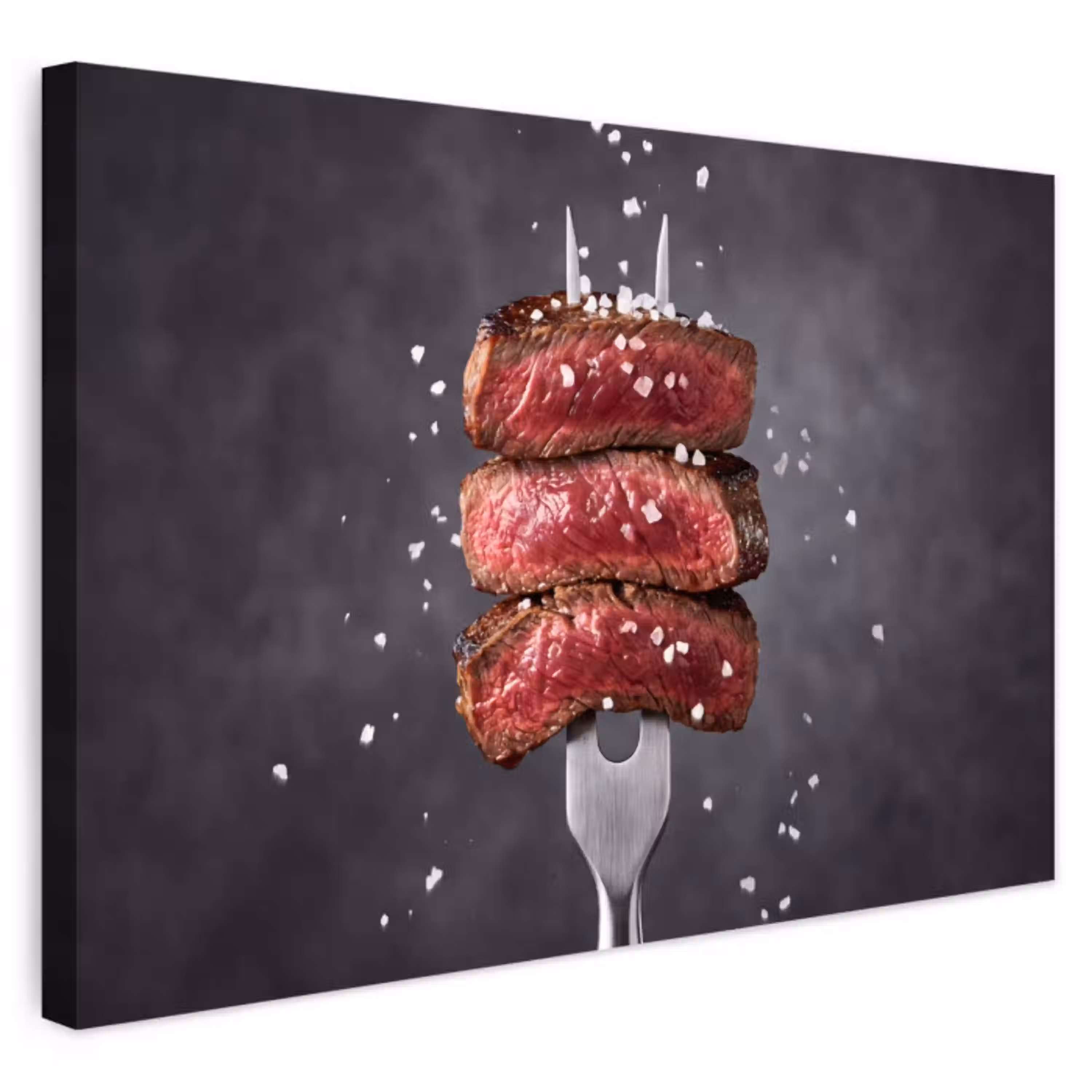 Eten - Vlees - Zout Tuinposter op houten frame 2 cm dik klein -3d
