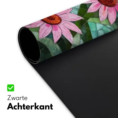 Bloemen - Roze - Glasmozaïek Muismat XXL klein -sfeer2