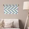Vis - Patroon - Blauw Wandkleed katoen klein 269 -sfeer4