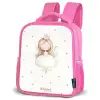 Ballerina prinses tussen beige stippen Kinderrugzak - Roze middel -schuin