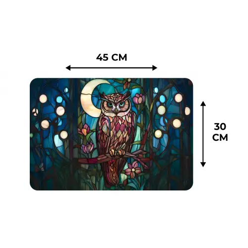 Uil - Mozaïek - Maan - Nacht Placemat vinyl groot -specs