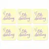 Oh darling - Geel - Hart onderzetter kurk middel -3d