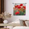 Klaproos - Bloemen - Rood - Paars - Weide Wandkleed katoen klein -sfeer1