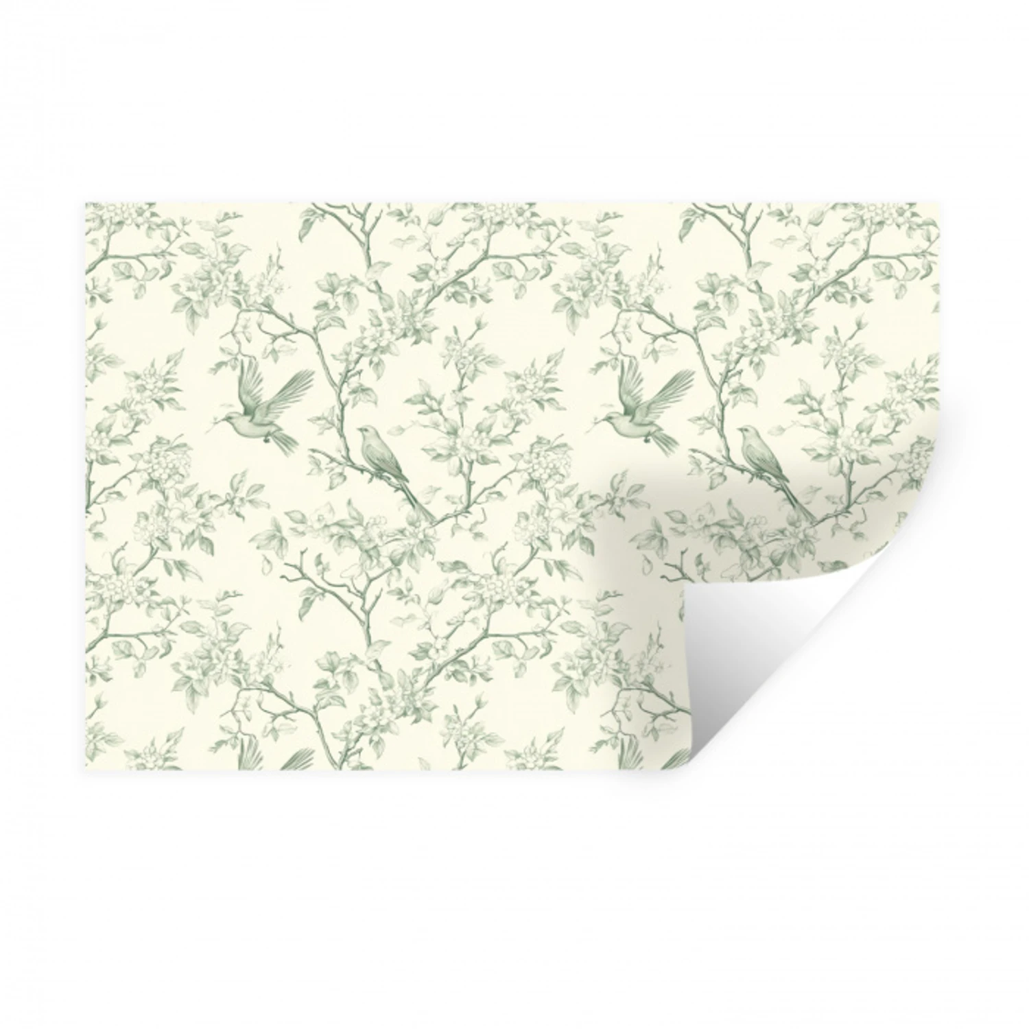 Klassiek - Vogels - Groen Muursticker klein 286 -3d