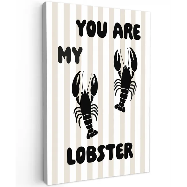 Lobster - Beige - Minimalistisch Tuinposter op houten frame 2 cm dik klein -3d