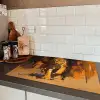 Tijger - Geschilderd - Oranje - Penseelstreken Inductie beschermer vinyl 3mm klein -sfeer3
