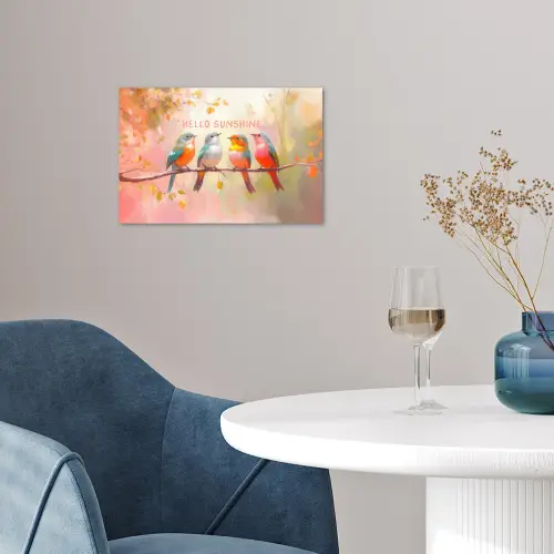 Vogels - Tak - Quote - Roze poster papier klein -sfeer3