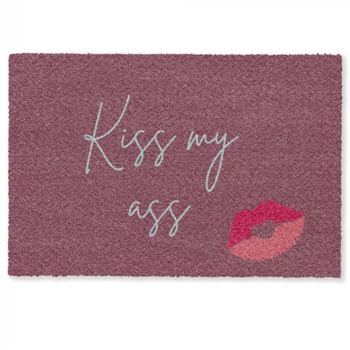 Kiss my ass - Lip - Bordeaux Deurmat klein -zkaufland3d