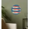 Vissen - Rood - Blauw Wandcirkel behangsticker klein -sfeer2
