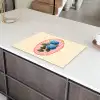 Bloemen - Blauw - Lijst - Bladeren Inductie beschermer vinyl 3mm klein -sfeer8