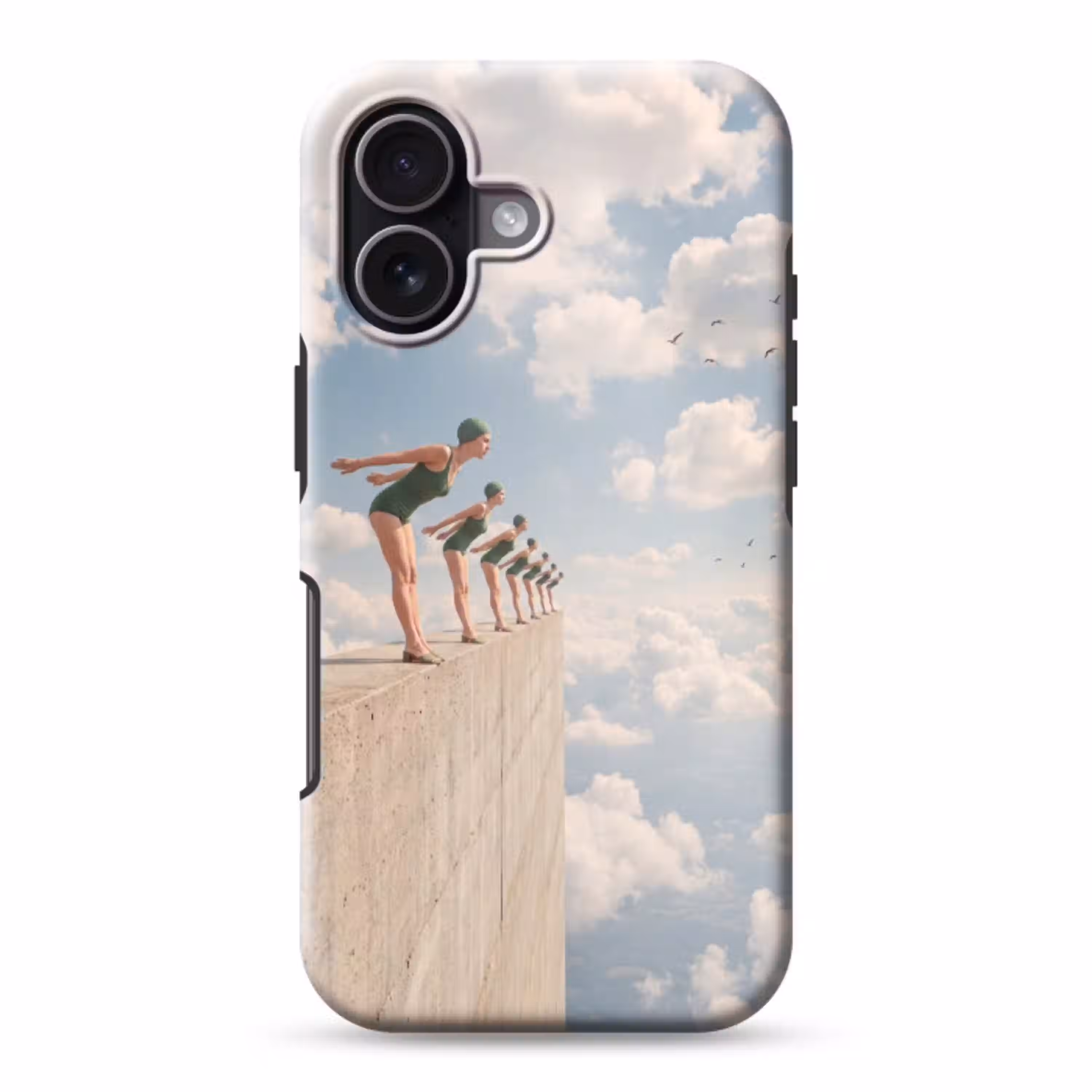 Vrouwen - Duikhouding - Wolken Toughcase MagSafe Apple iPhone 17 klein -3d