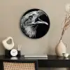 Adelaar - Portret - Roofvogels - Zwart - Wit - Vogel Fotolijst rond zonder passe partout klein -sfeer1