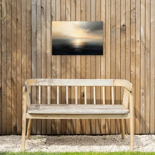 Zon - Horizon - Zee Tuinposter op houten frame 2 cm dik klein -sfeer4