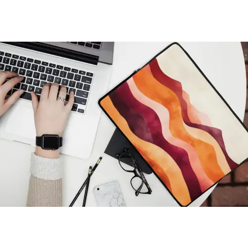 Abstract - Landschap - Golven laptophoes neopreen klein -bureau