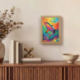 Haai - Koraalrif - Abstract - Kleurrijk Light Box met kabel (Tafellamp) klein -sfeer2