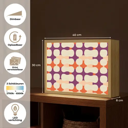 Modern - Patroon - Kleurrijk Light Box met batterij (Wandlamp) middel 907 -USP_websiteoverzichtNL