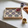 Floraal - Ornament - Blauw Dienblad Rechthoek middel 911 -sfeer2